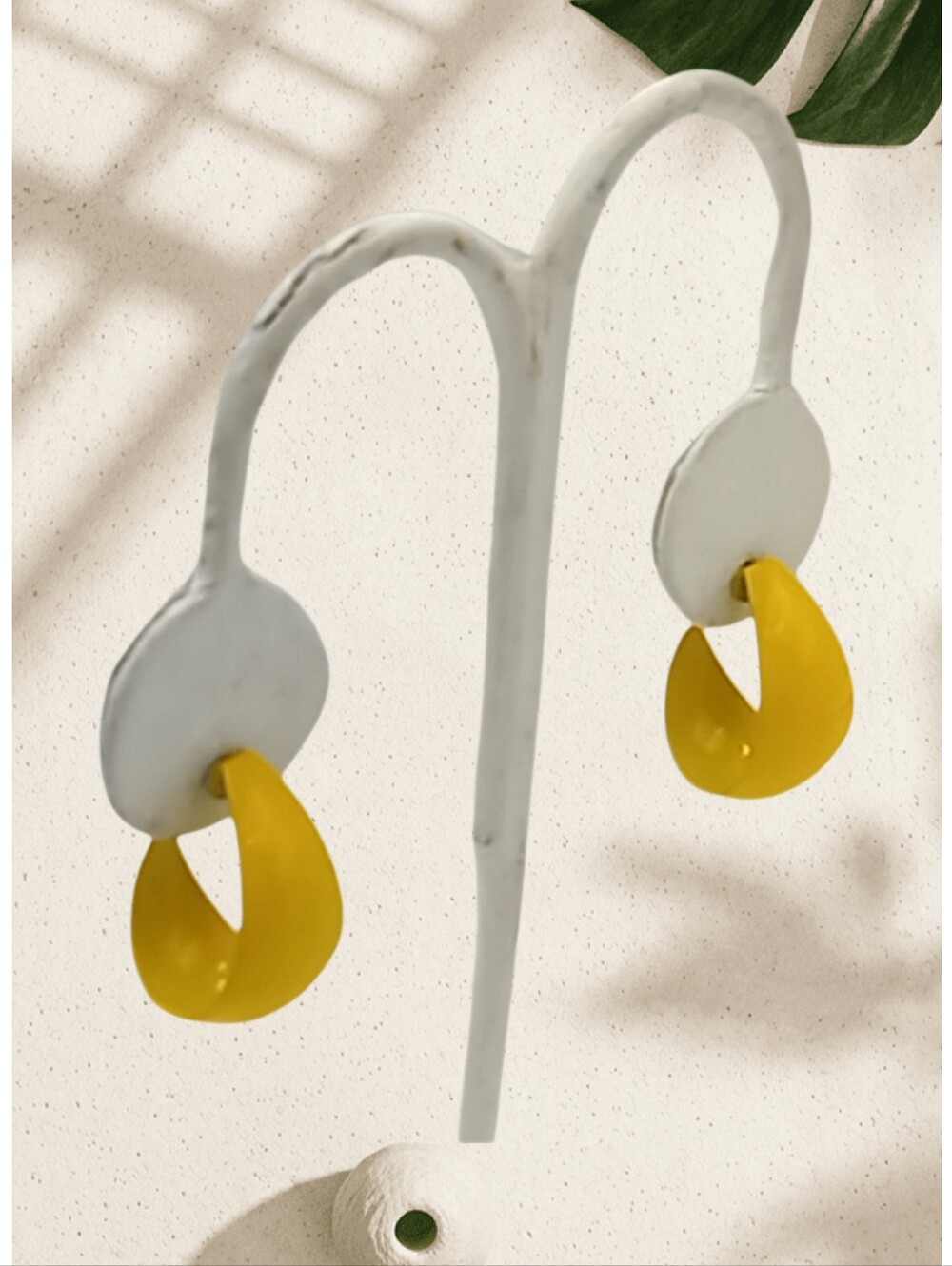 🙋 10/$20.  Yellow Oval Hoop Pierced Earrings | 0.75" | NWOT